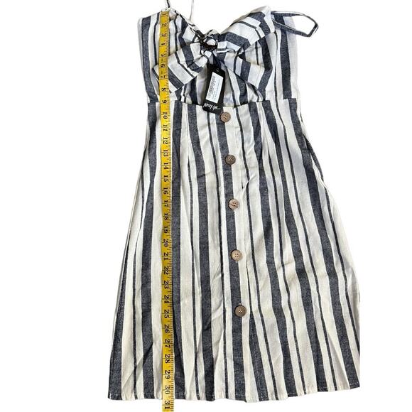 Nasty Gal On the Right Lines Striped Cut-Out mini Dress NWT - Picture 13 of 16